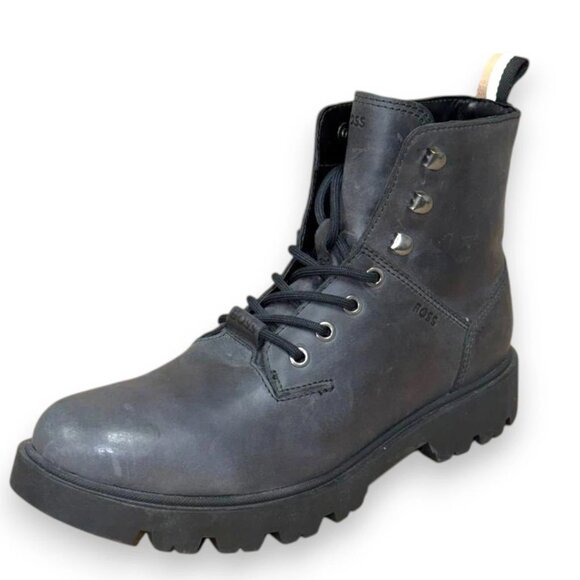 BOSS Adley Men's Gray Leather Ankle Boots US 9 (UK 8 EU 42) MSRP $250 - Picture 1 of 4